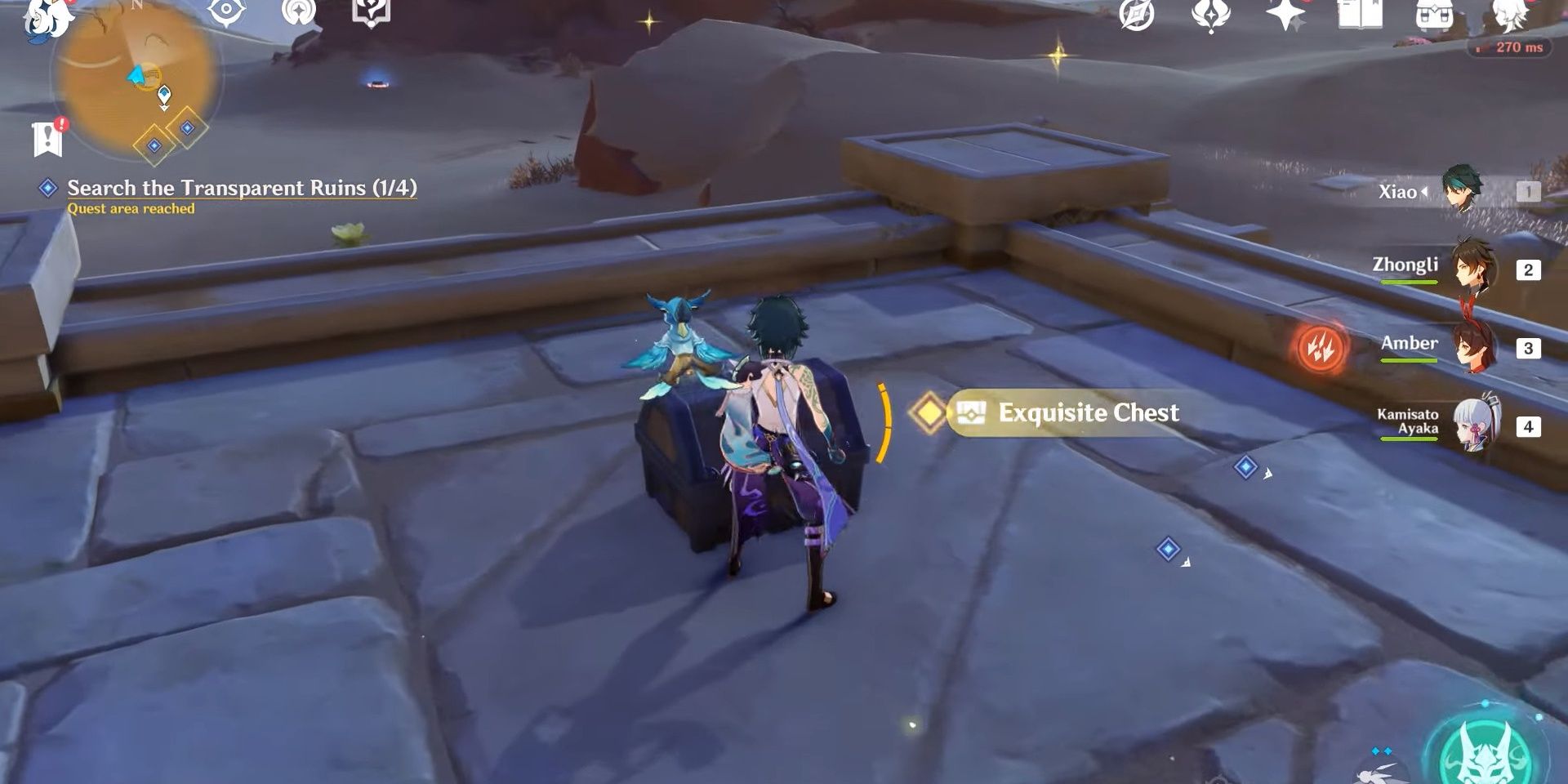 Image of the gorgeous chest inside the second translucent ruins in Genshin Impact.