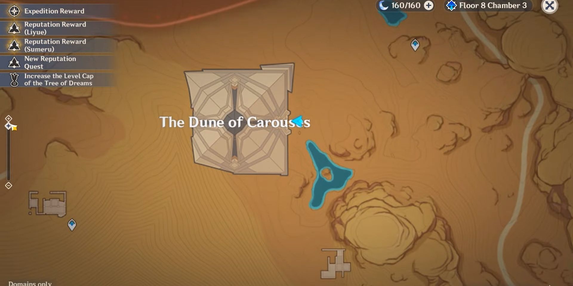 Image of Karus Dune on the map in Genshin Impact.