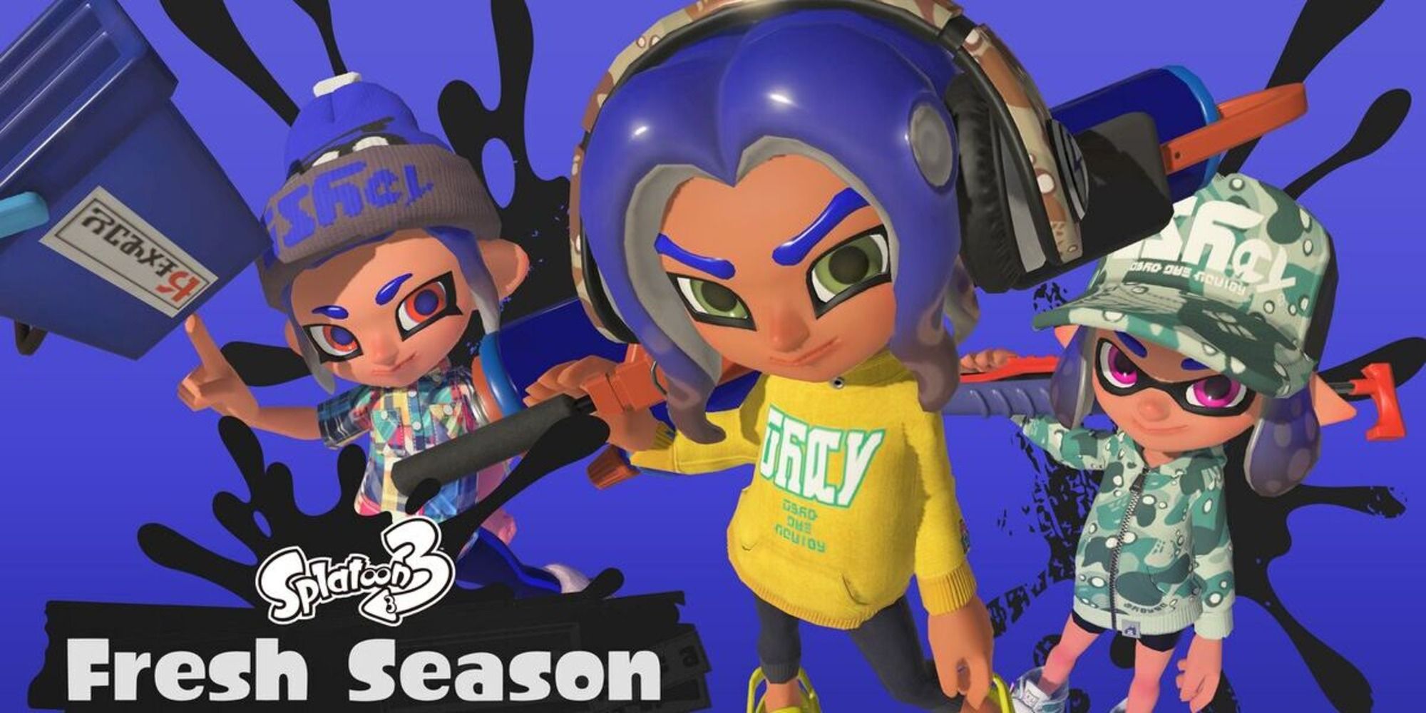 A promotional image for Splatoon 3's upcoming Fresh Season.