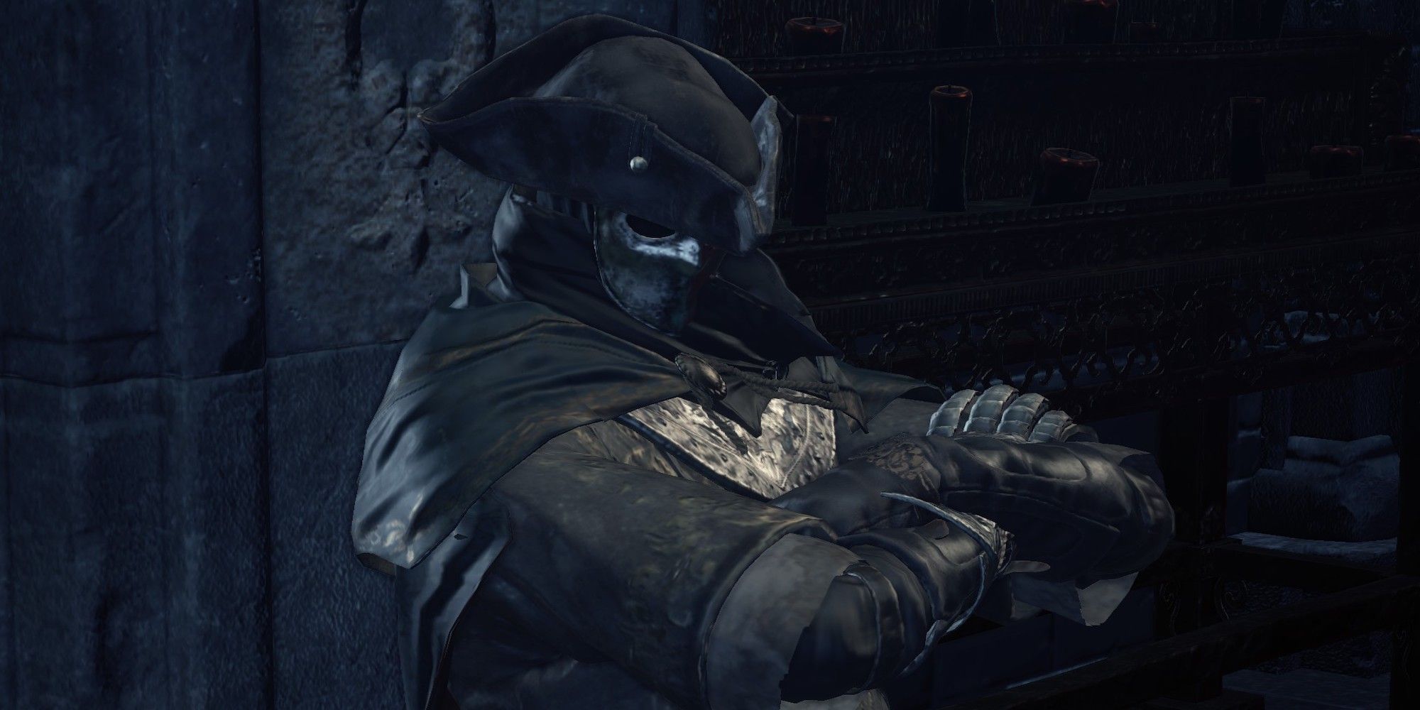 Leonhard leaning against a wall (Dark Souls 3)