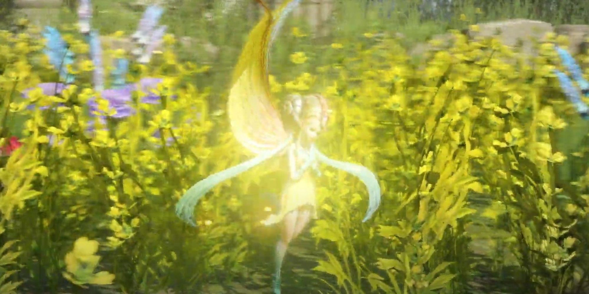 Arone the fairy in Lost Ark's Azure Wind Island is blessing the land after receiving her flowers back from the Buried In Flowers quest.
