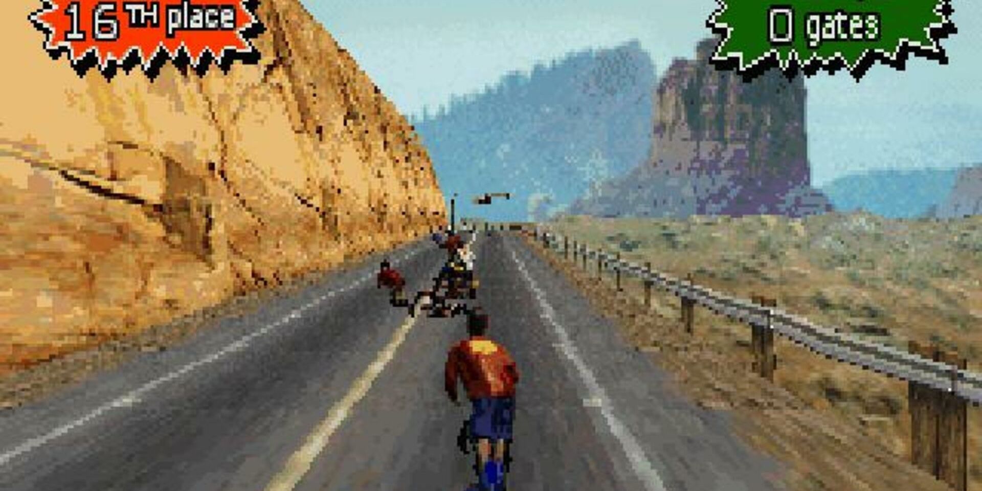 ESPN Extreme games ps1 gameplay rollerblade canyon level race racing 
