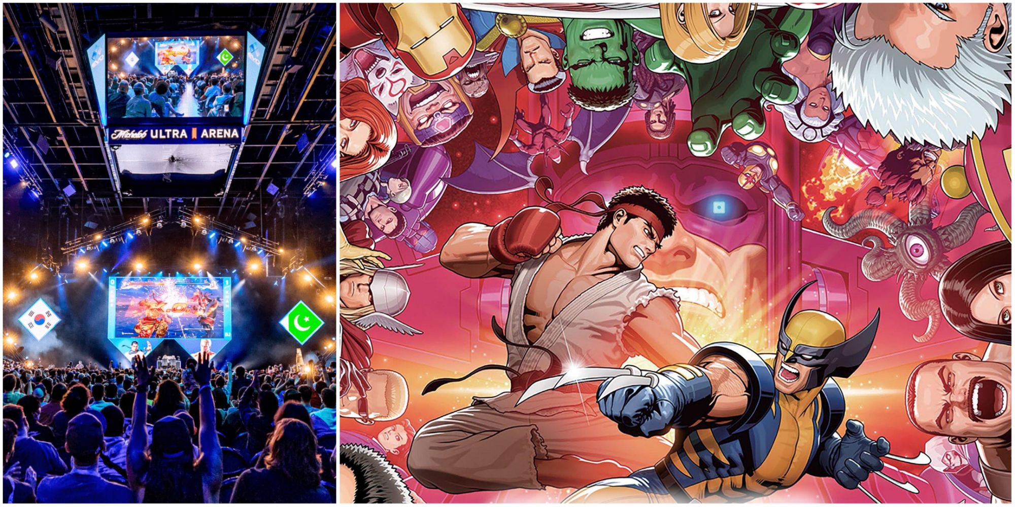 Banner image for Evo 2023 featuring Ultimate Marvel vs Capcom 3