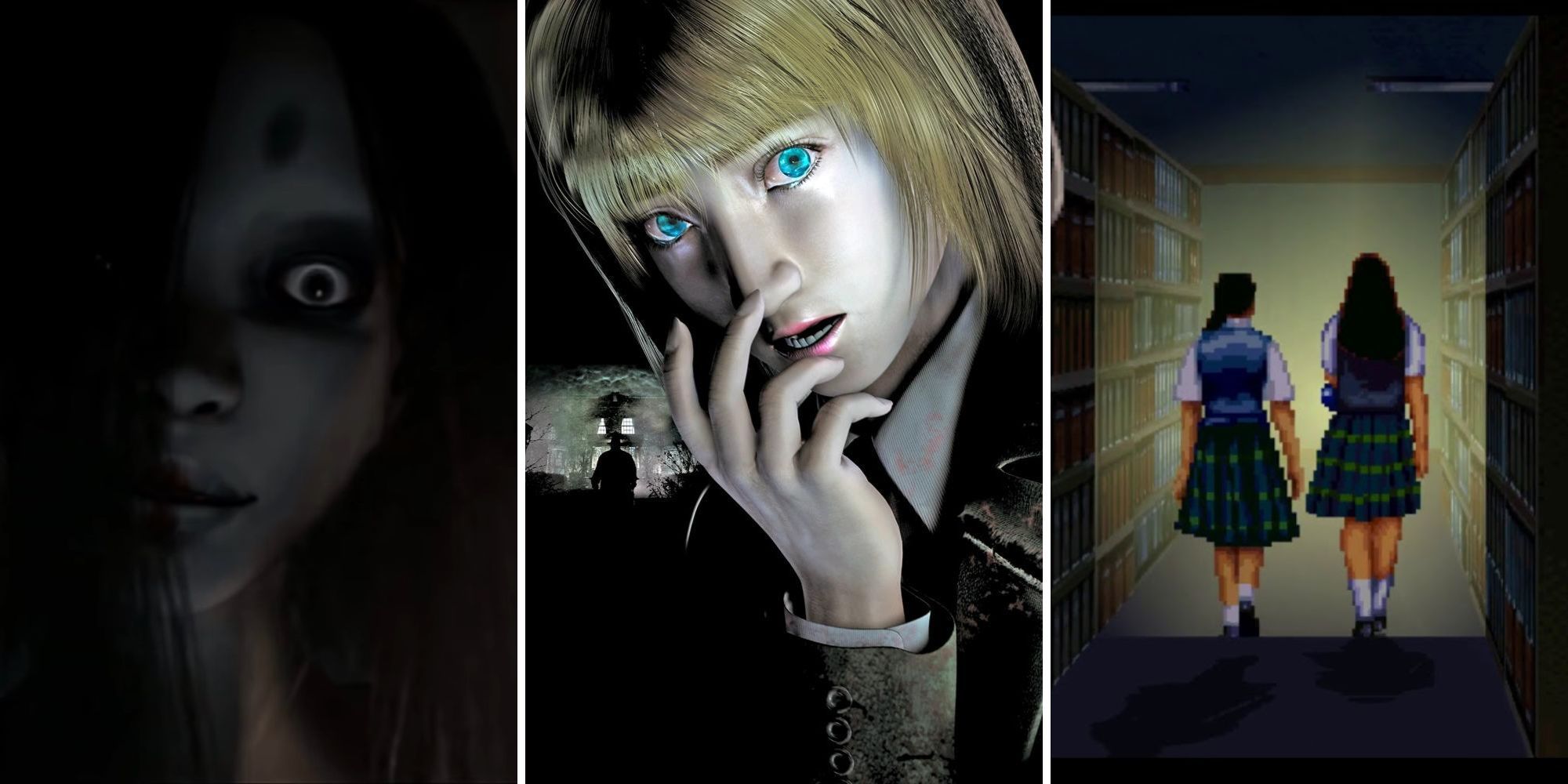 Collage of Best Games Like Fatal Frame (Kuon, Clock Tower 3, Twilight Syndrome)