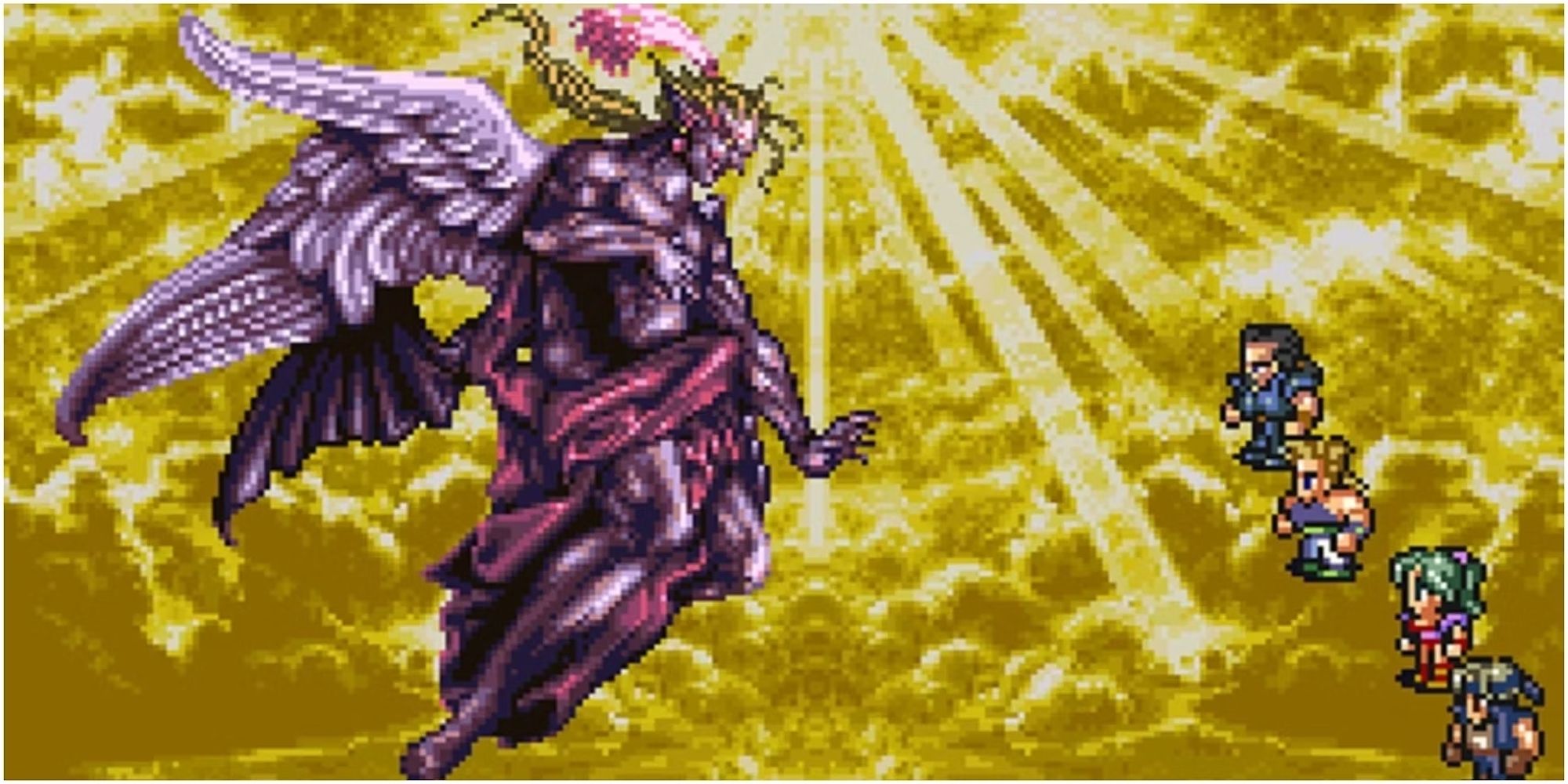 Kefka boss fight screen (Final Fantasy VI)