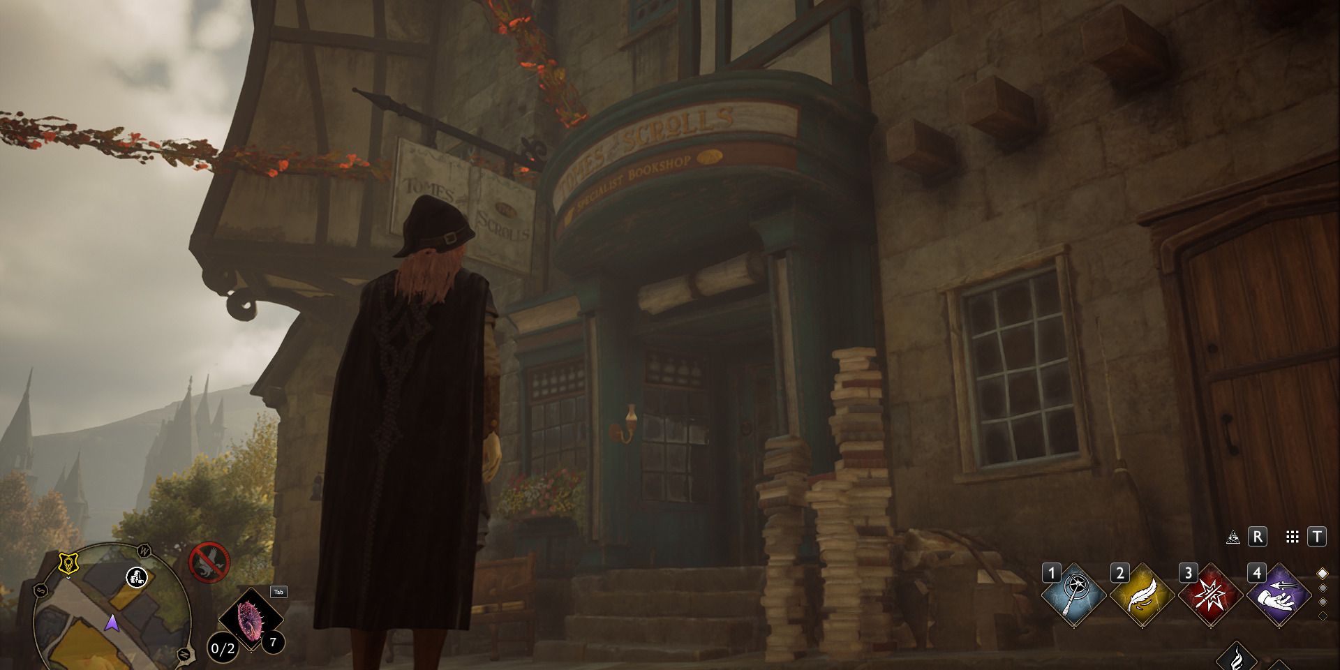 Image of the shop Tomes and Scrolls in Hogsmeade in Hogwarts Legacy.