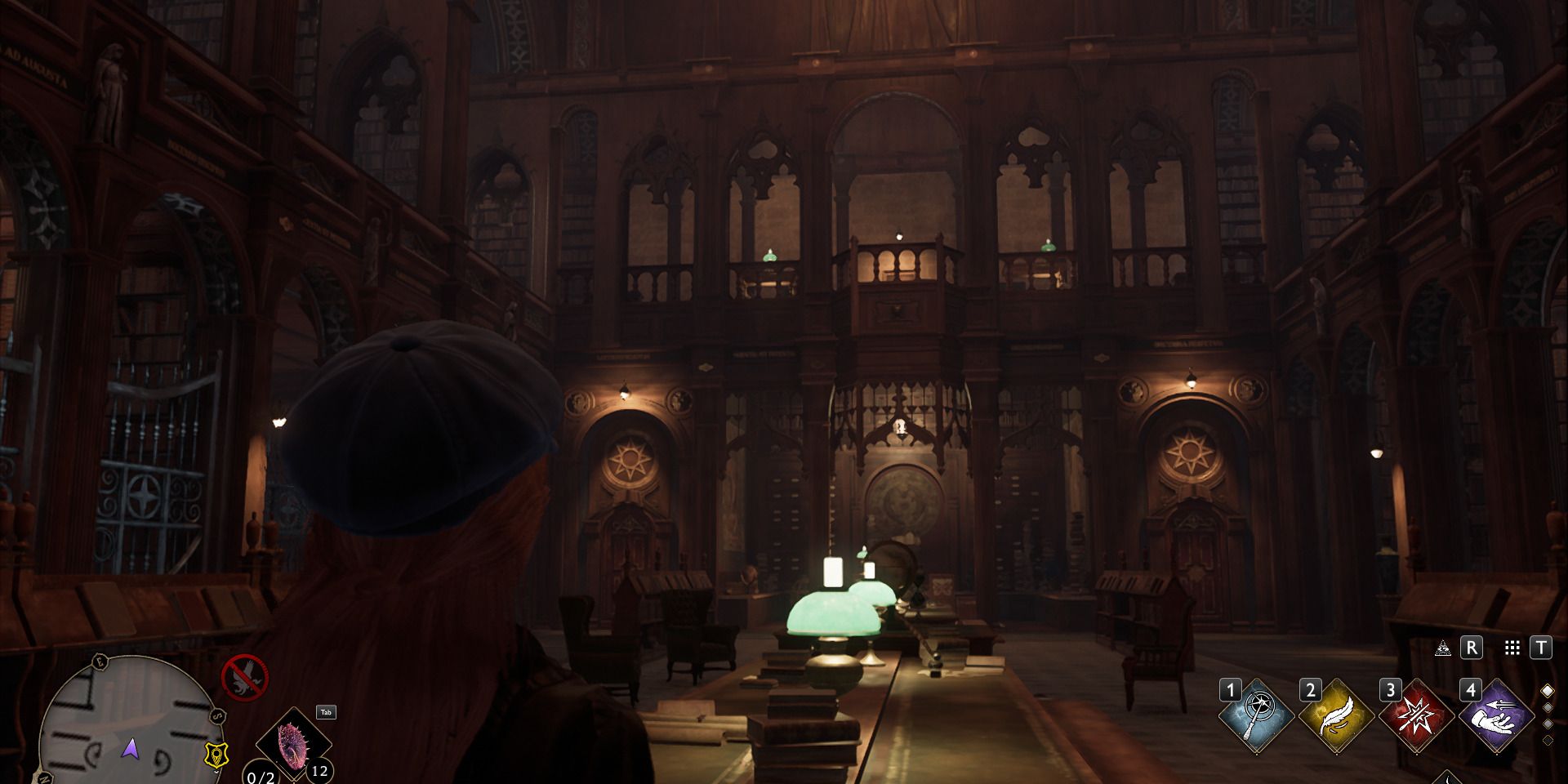Photo of the library entrance in the Library Annex at Hogwarts Legacy.
