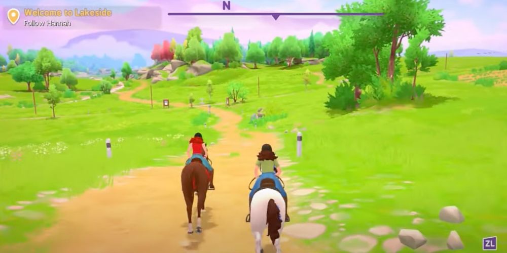 Player and NPC ride horses 