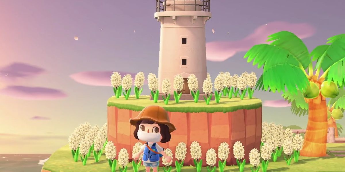 Player in Front of a Lighthouse in Animal Crossing New Horizons