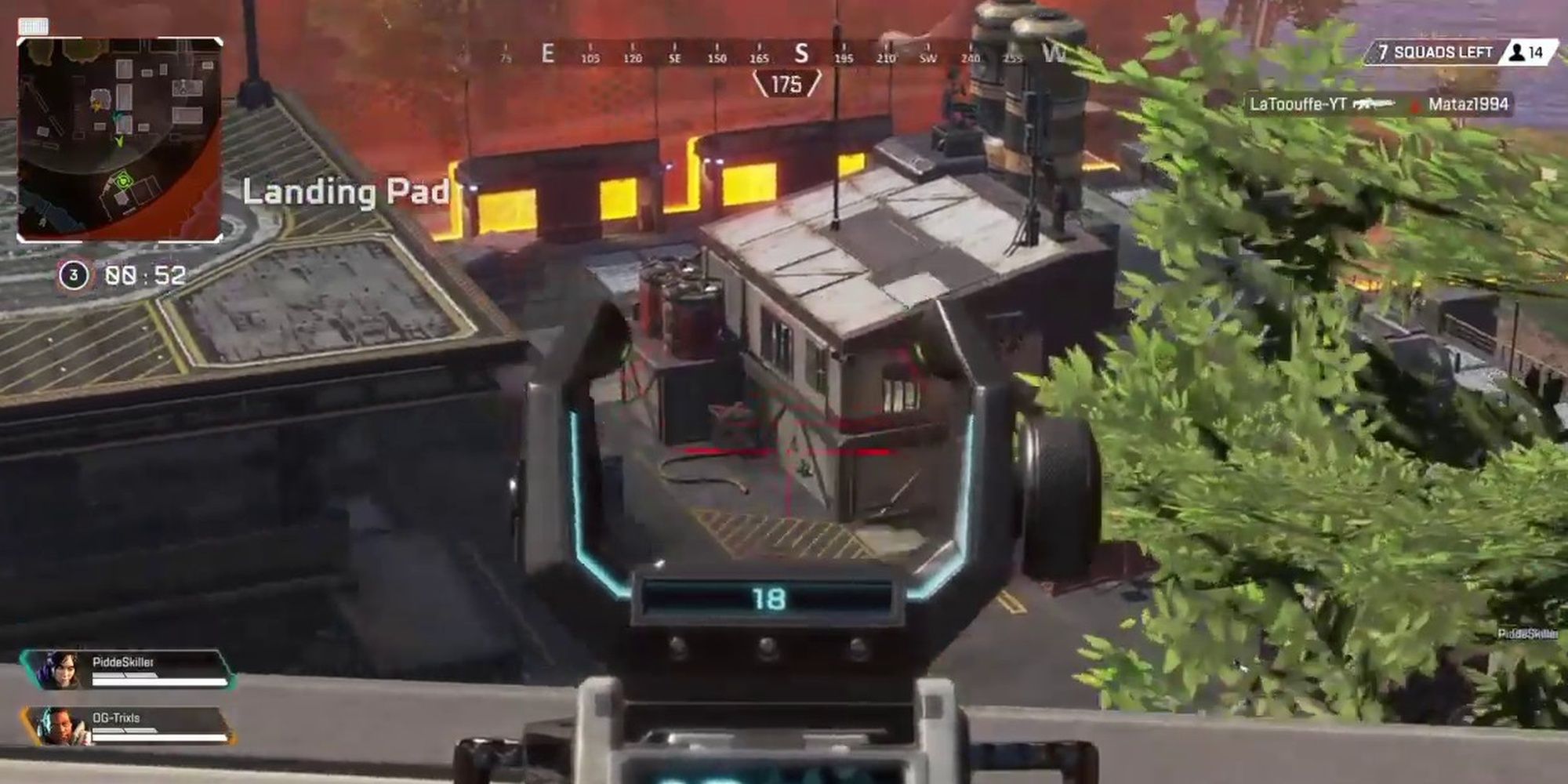 Sights pause while targeting the building in Apex