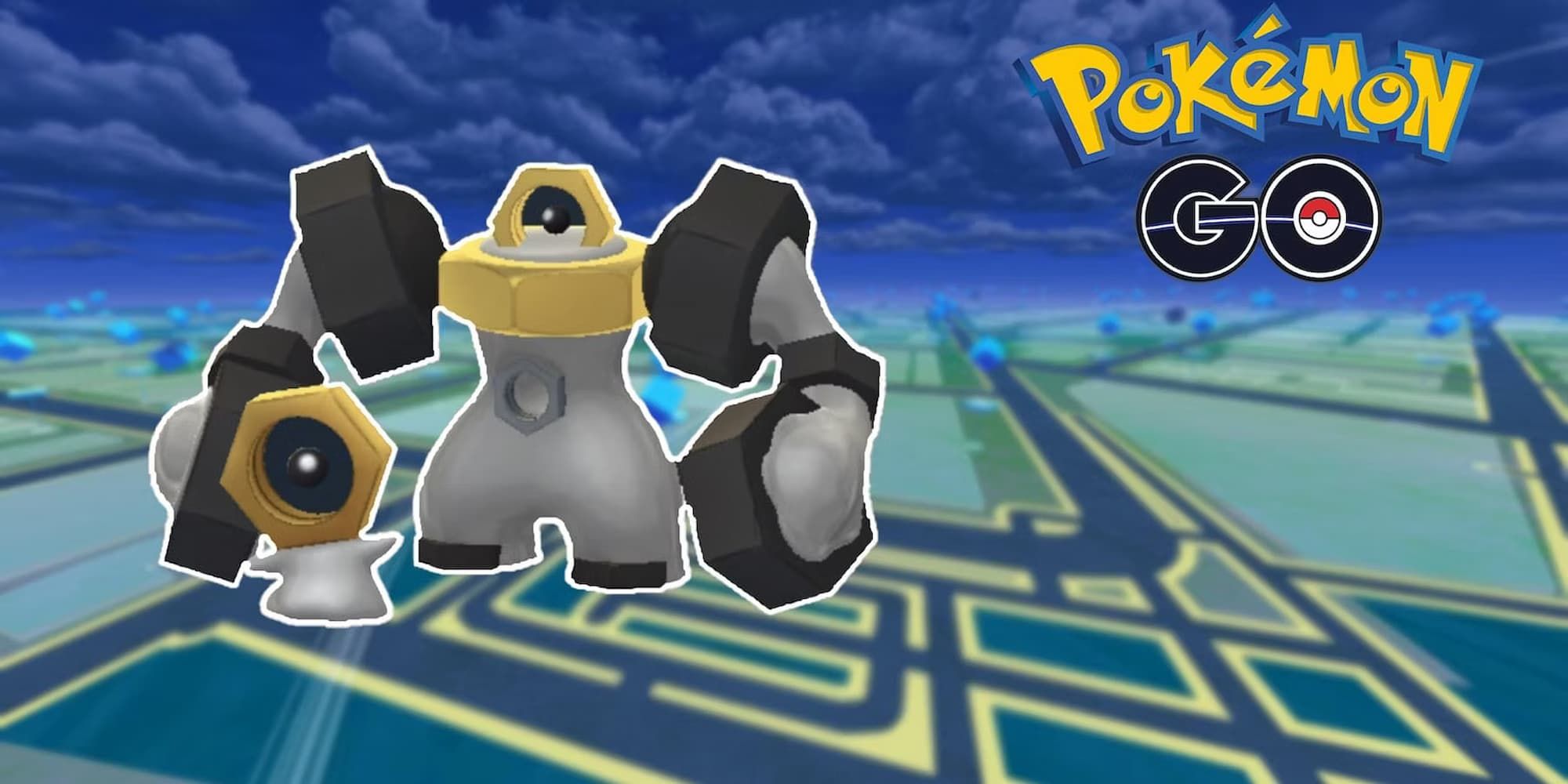 Melmetal and Meltan stand next to each other