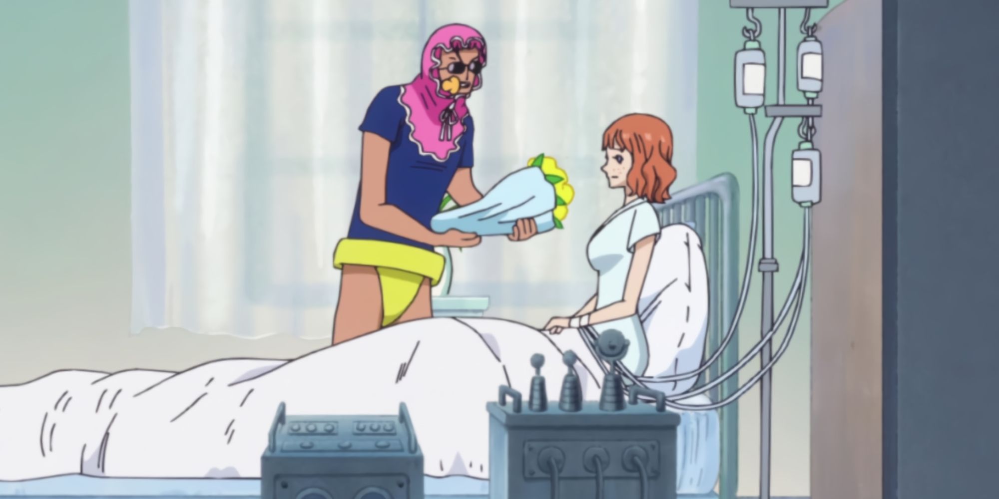 Senor Pink from One Piece visiting his wife