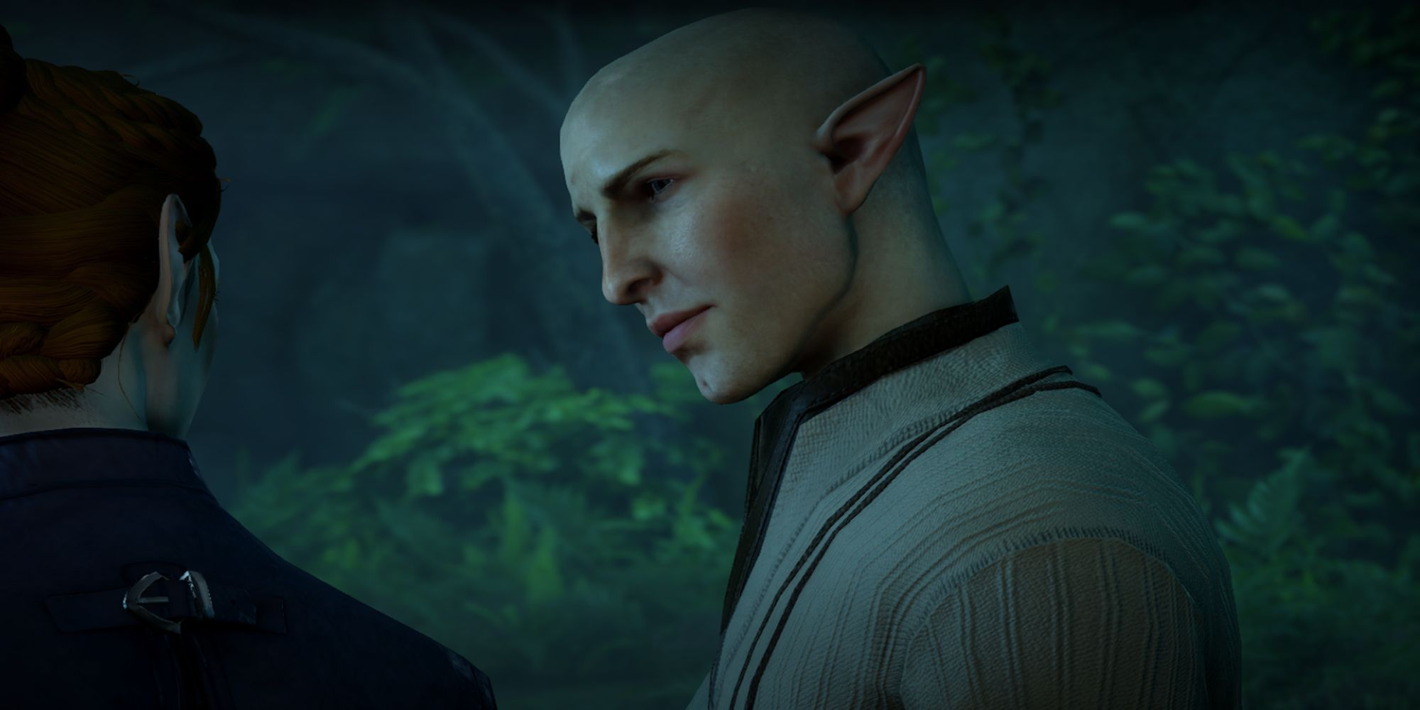 Solas lovingly staring at the Inquisitor (Dragon Age: Inquisition)