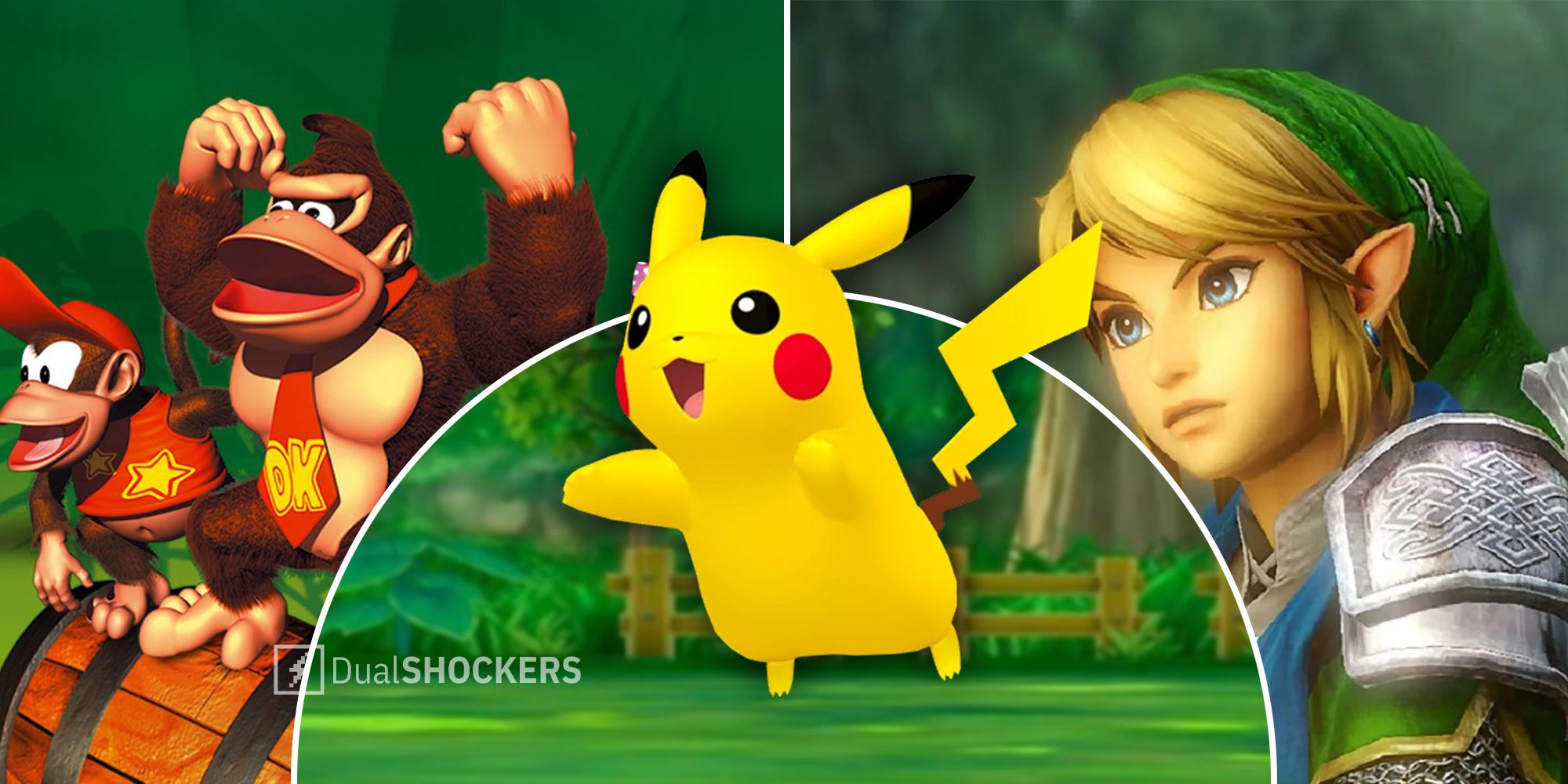 Donkey Kong, Pikachu, Link characters