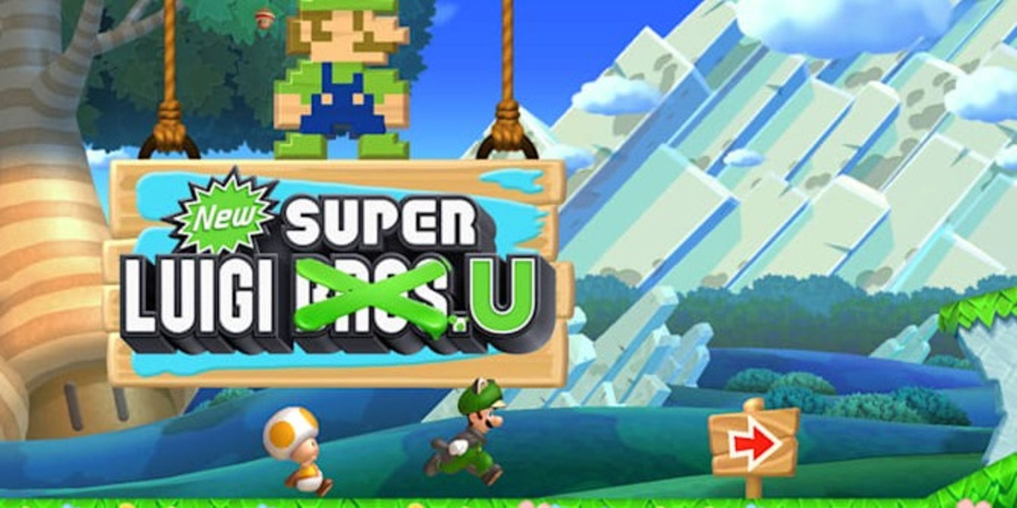 New Super Mario Luigi Bros Wii U Luigi and Yellow Toad