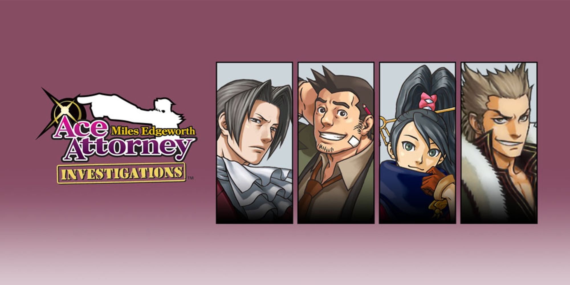 Ace Attorney Investigations - Miles Edgeworth cover featuring Edgeworth, Dick, Kay and Shi-Long
