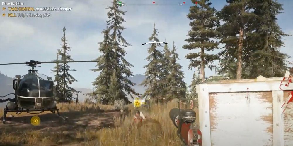 Far Cry 5 Helicopter on mountainside
