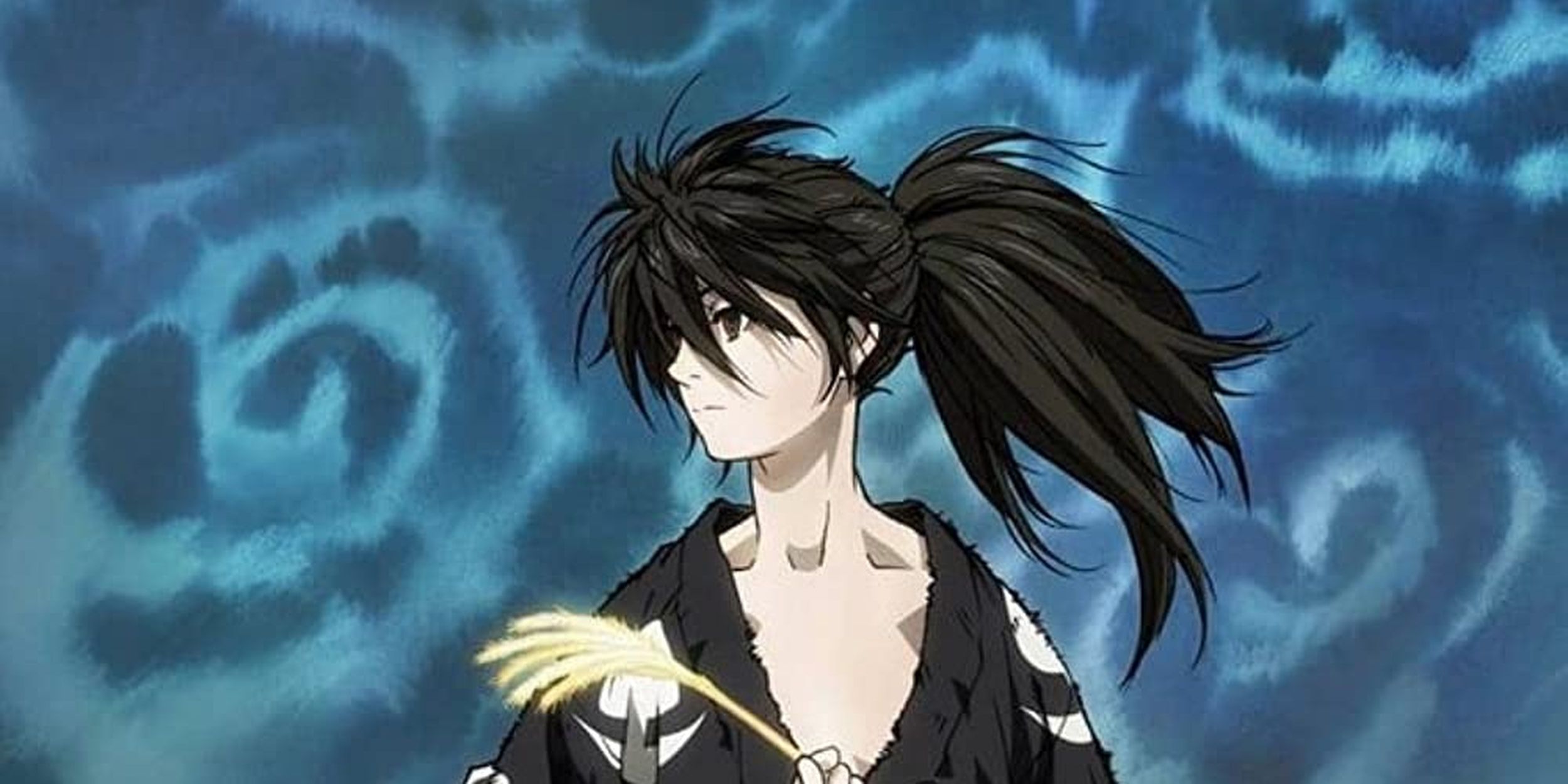 Hyakkimaru from Dororo stands and looks to the left