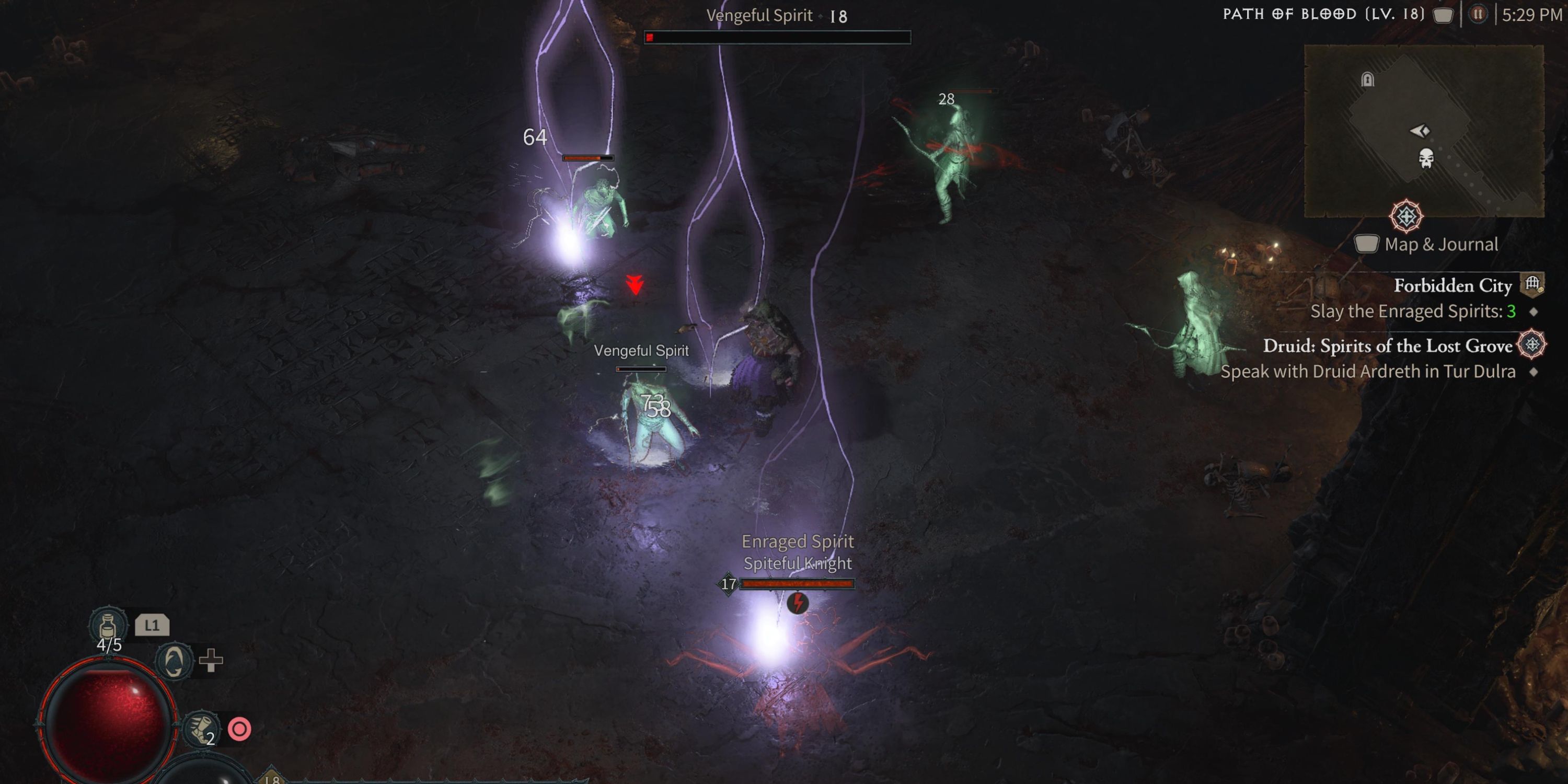 Druid Casts Lightning Storm on vengeful spirits