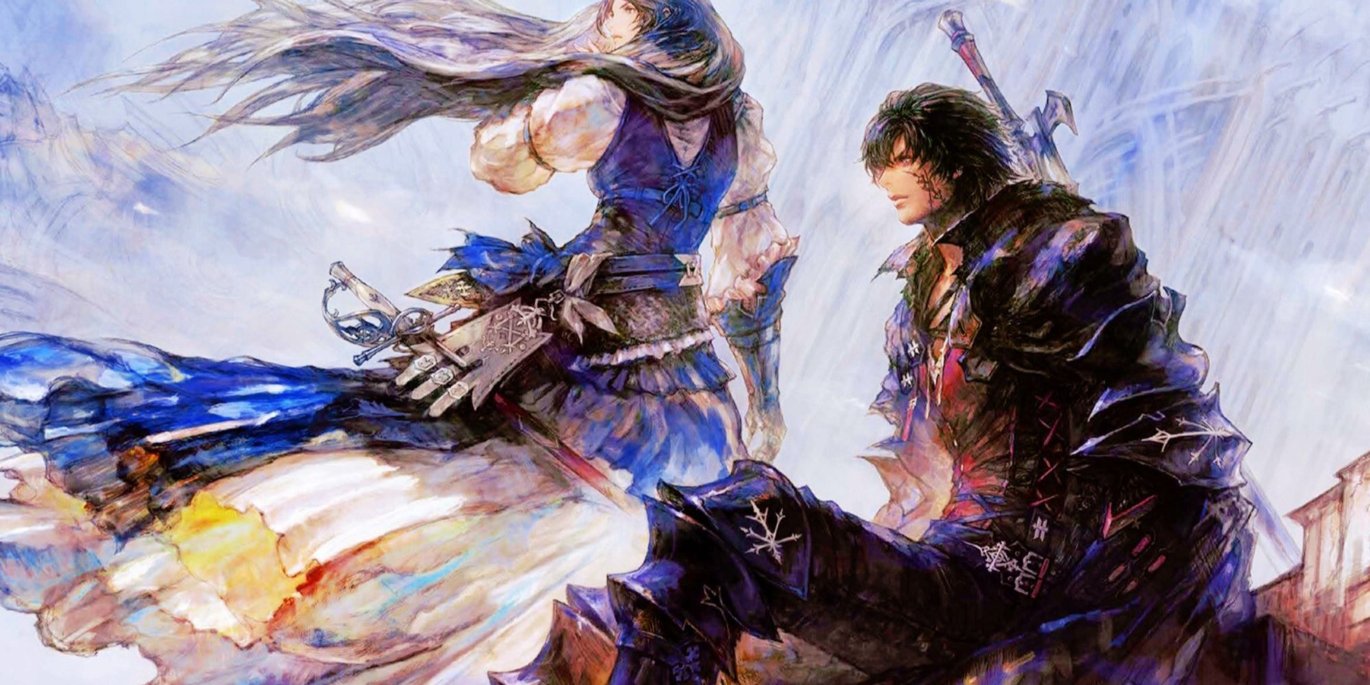 Final Fantasy 16 art clive and heroine