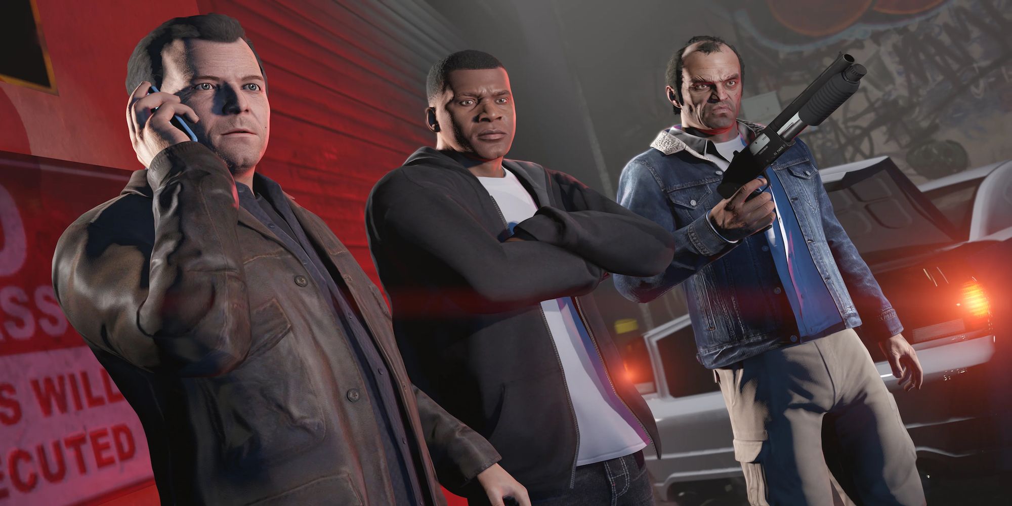 Michael, Franklin, and Trent all together (Grand Theft Auto 5)