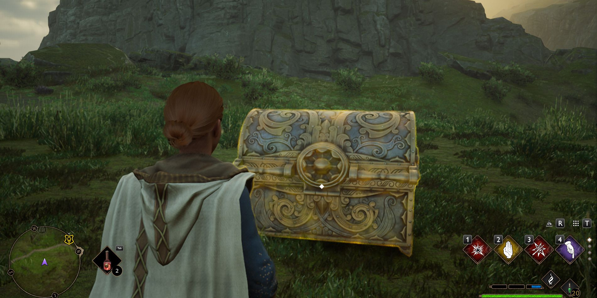 An image of a treasure chest found in the hedge maze in Hogwarts Legacy.