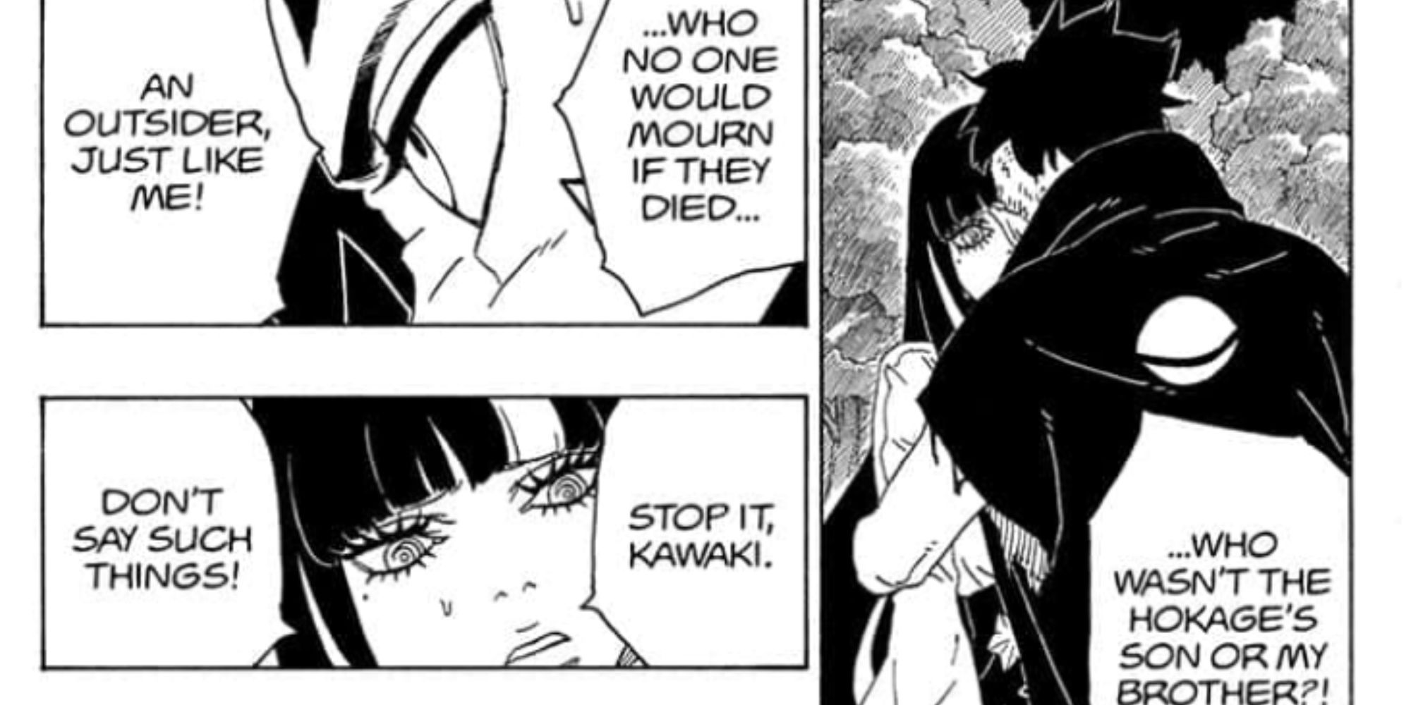 Kawaki admits his dislike of Boruto's attitude towards Aida