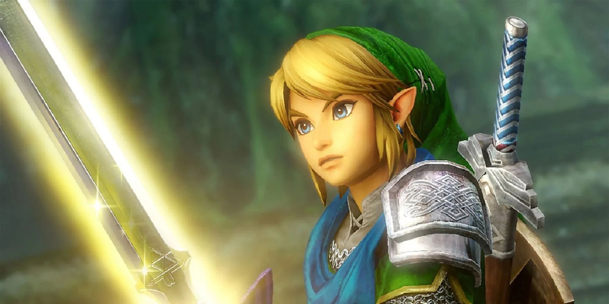 Legend of Zelda Link with glowing sword