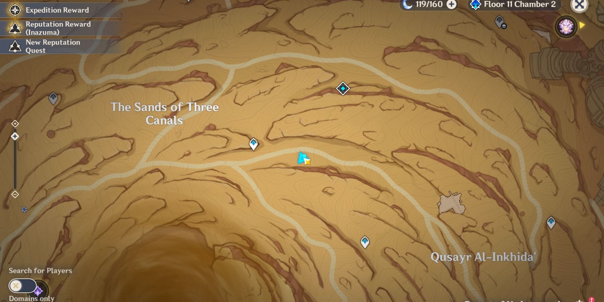 Image of the location on the map of the fourth mysterious stone slate in Genshin Impact.