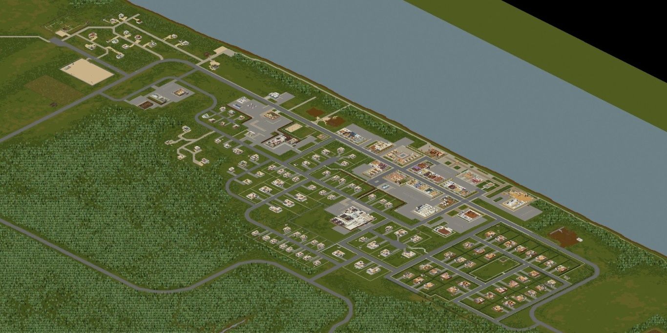 Overview map of Riverside in Project Zomboid