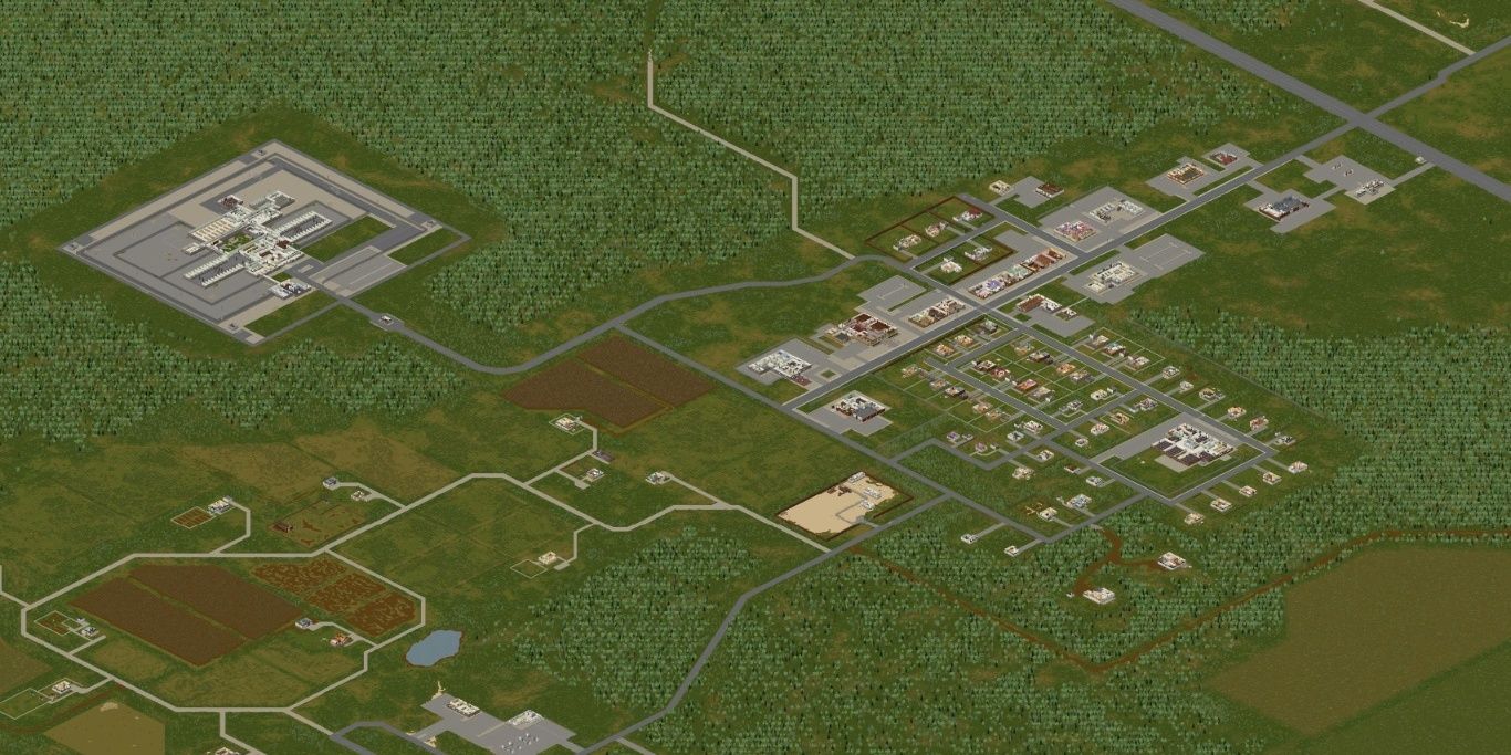 Overview map of Rosewood in Project Zomboid
