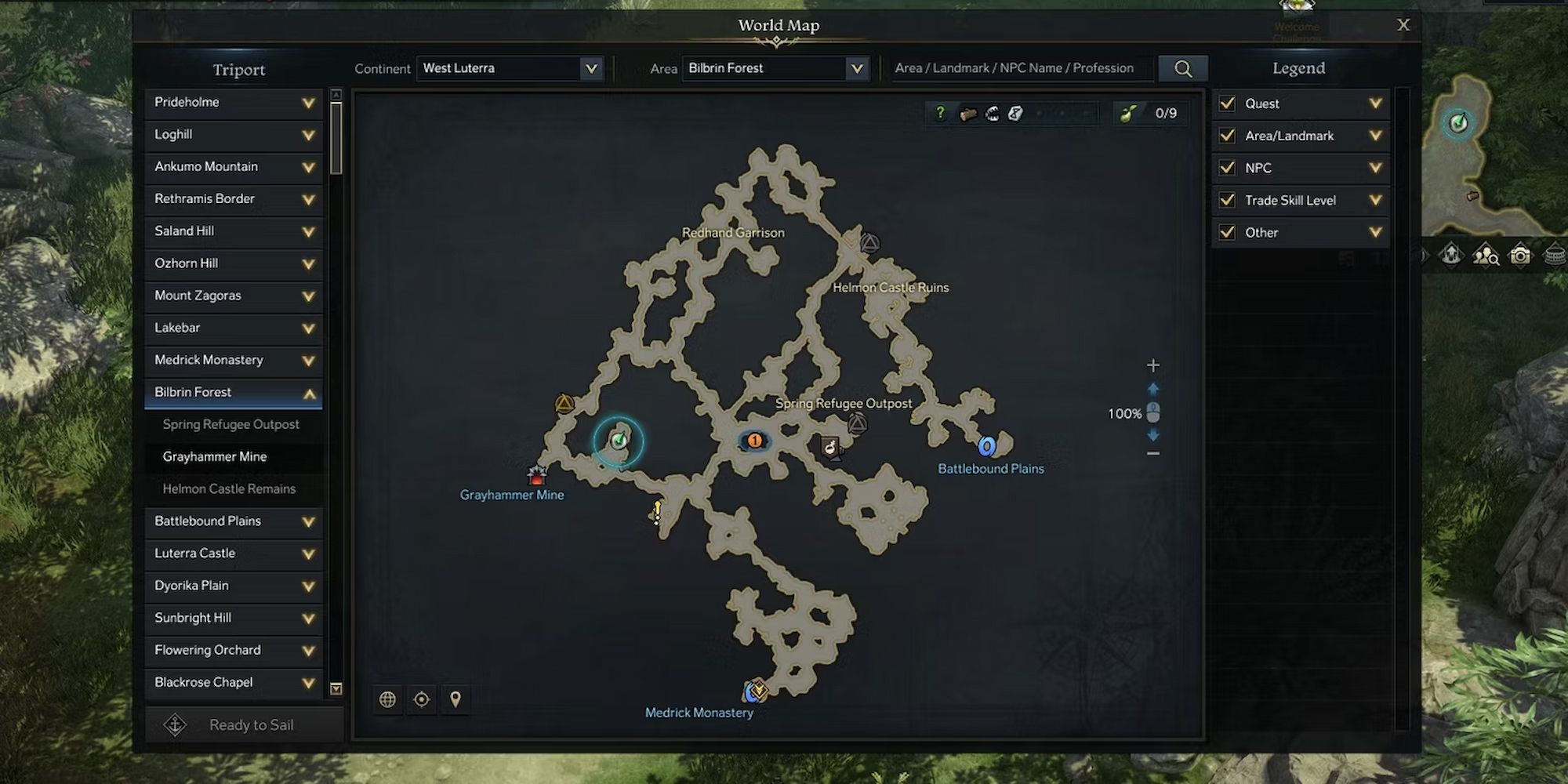Rovlen's location on the Lost Ark map
