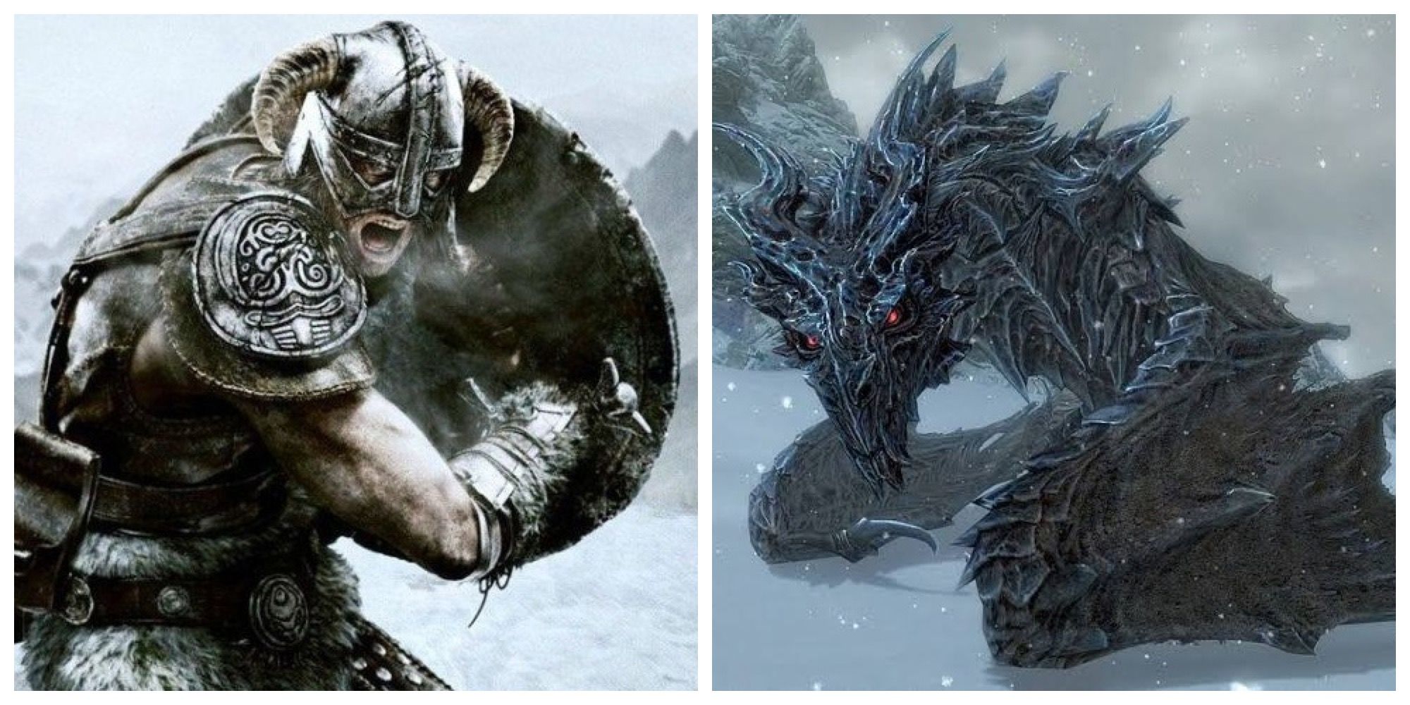 Skyrim The Dragonborn preparing Unrelenting Force and Alduin perched on Throat of the World