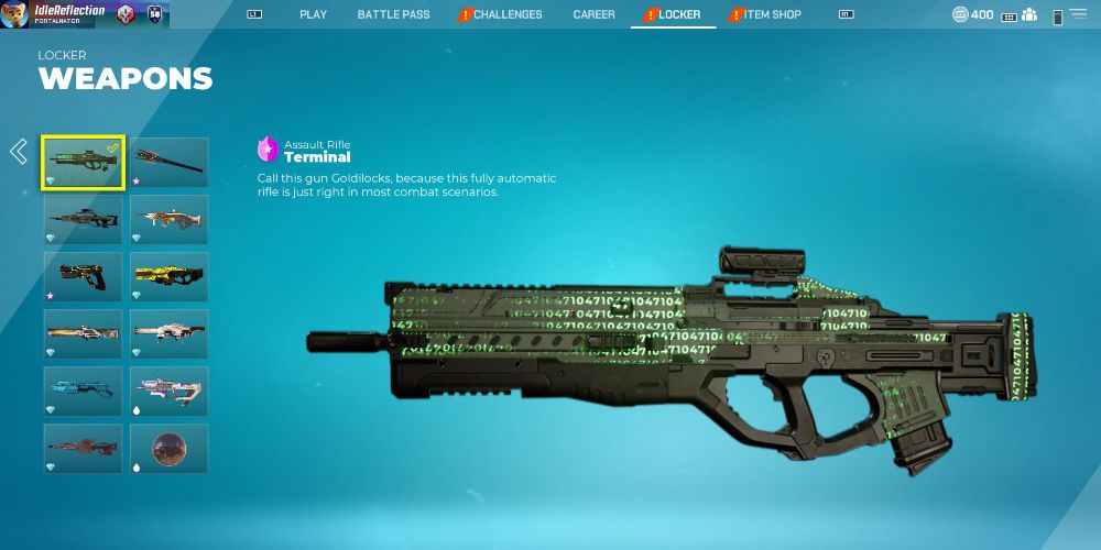 Splitgate - Assault Rifle weapon screen skins