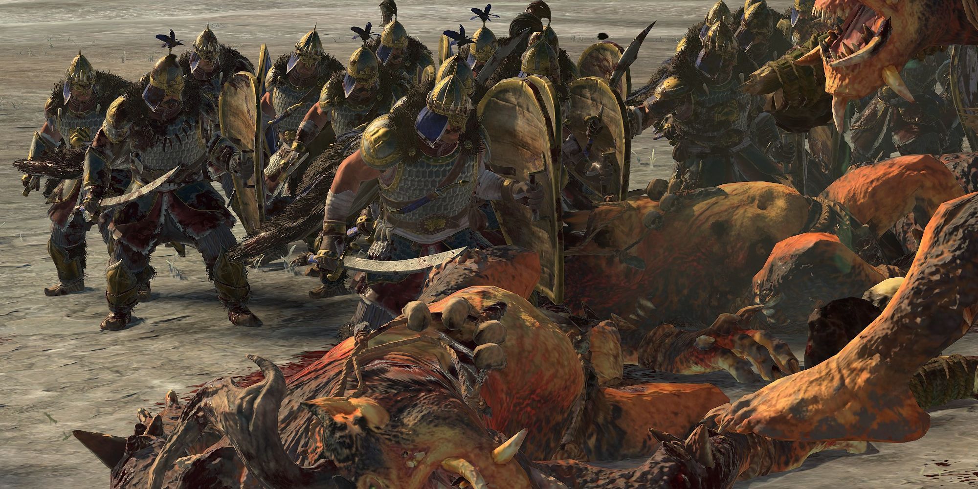 Tzar Guard standing over defeated trolls