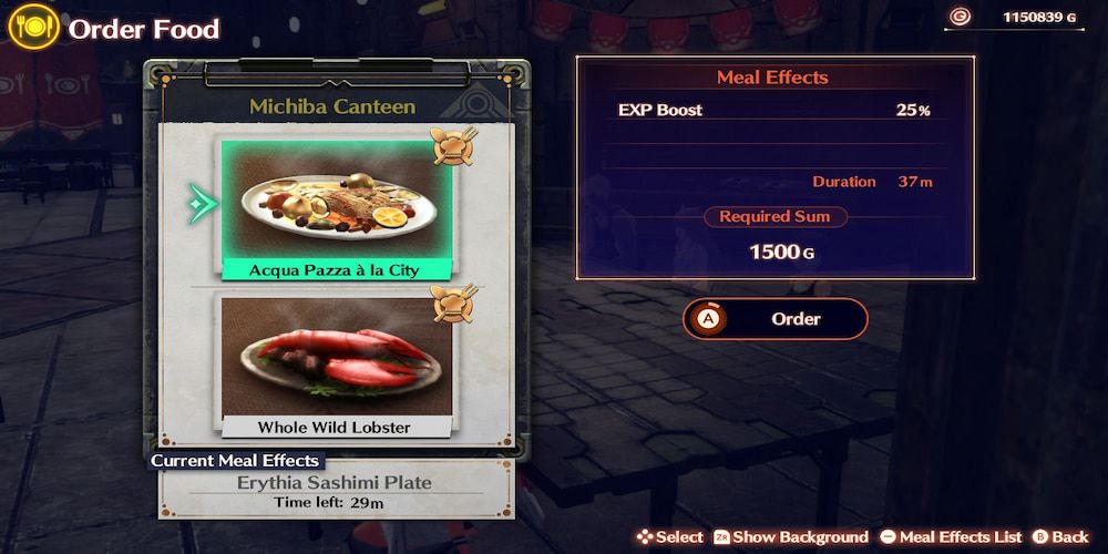 Xenoblade Chronicles 3 Michiba Canteen Order Food Screen