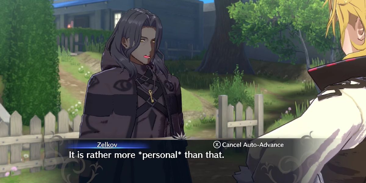 Zelkov speaks to Amber in Fire Emblem Engage