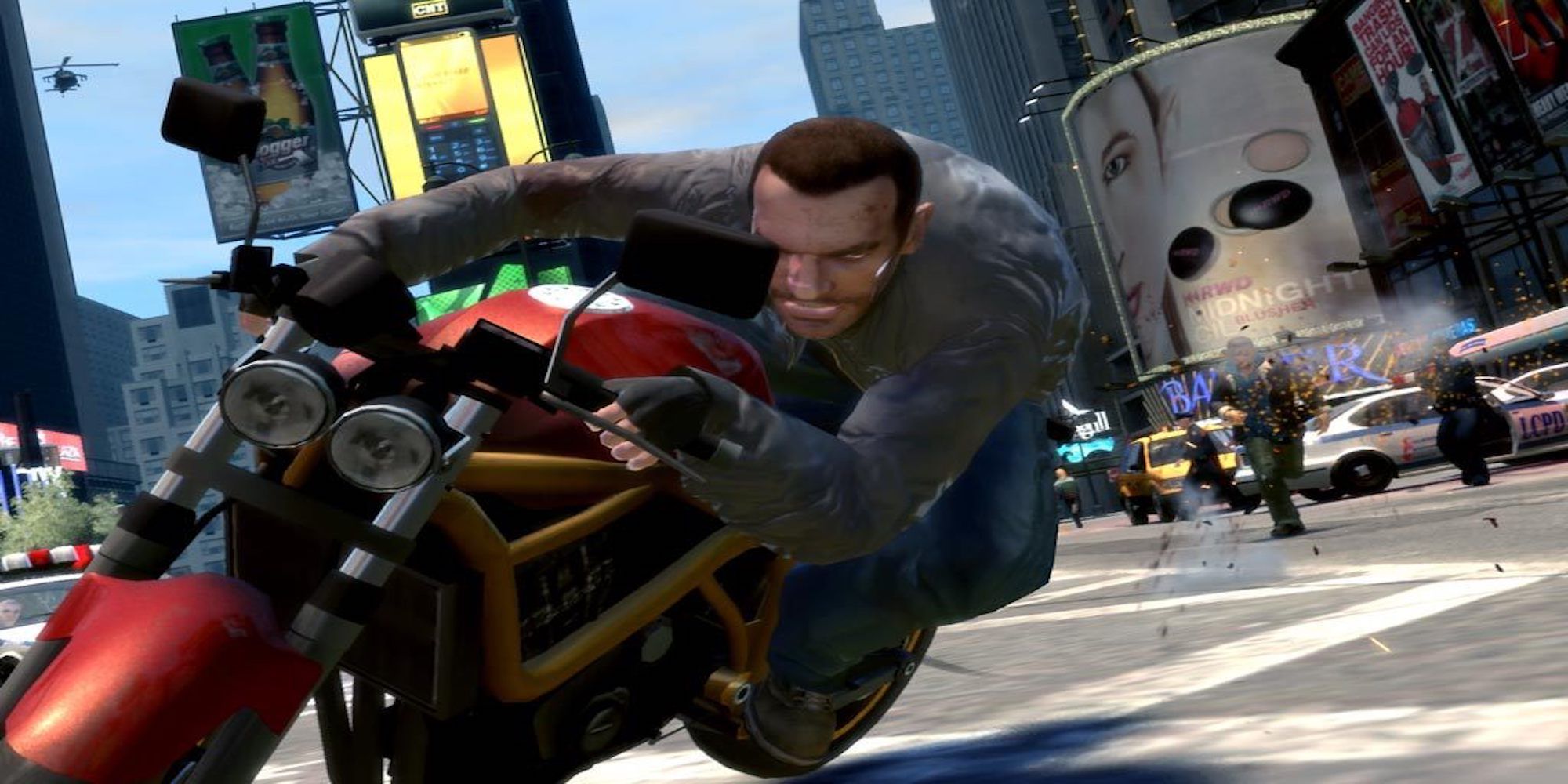 Niko riding a motorcycle (Grand Theft Auto 4)