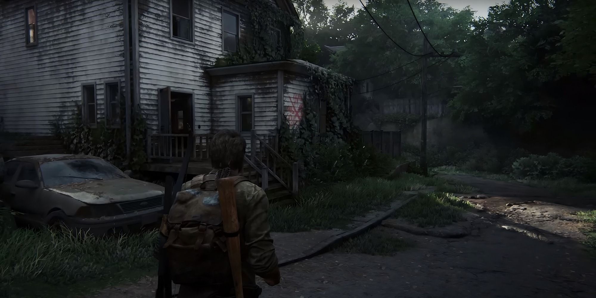 Screenshot of Fourth Firefly Pendant in the suburbs in The Last of Us Part 1