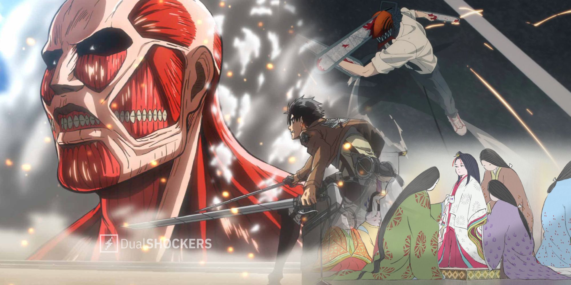 Attack On Titan, Chainsaw Man, The Tale Of Princess Kaguya anime