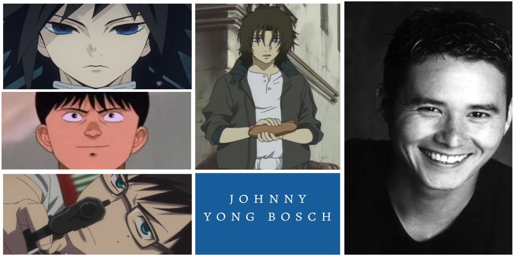 Johnny Yong Bosch VA Collage: Giyu Tomioka, Shotaro Kaneda, Yukio Okumura, Kiba