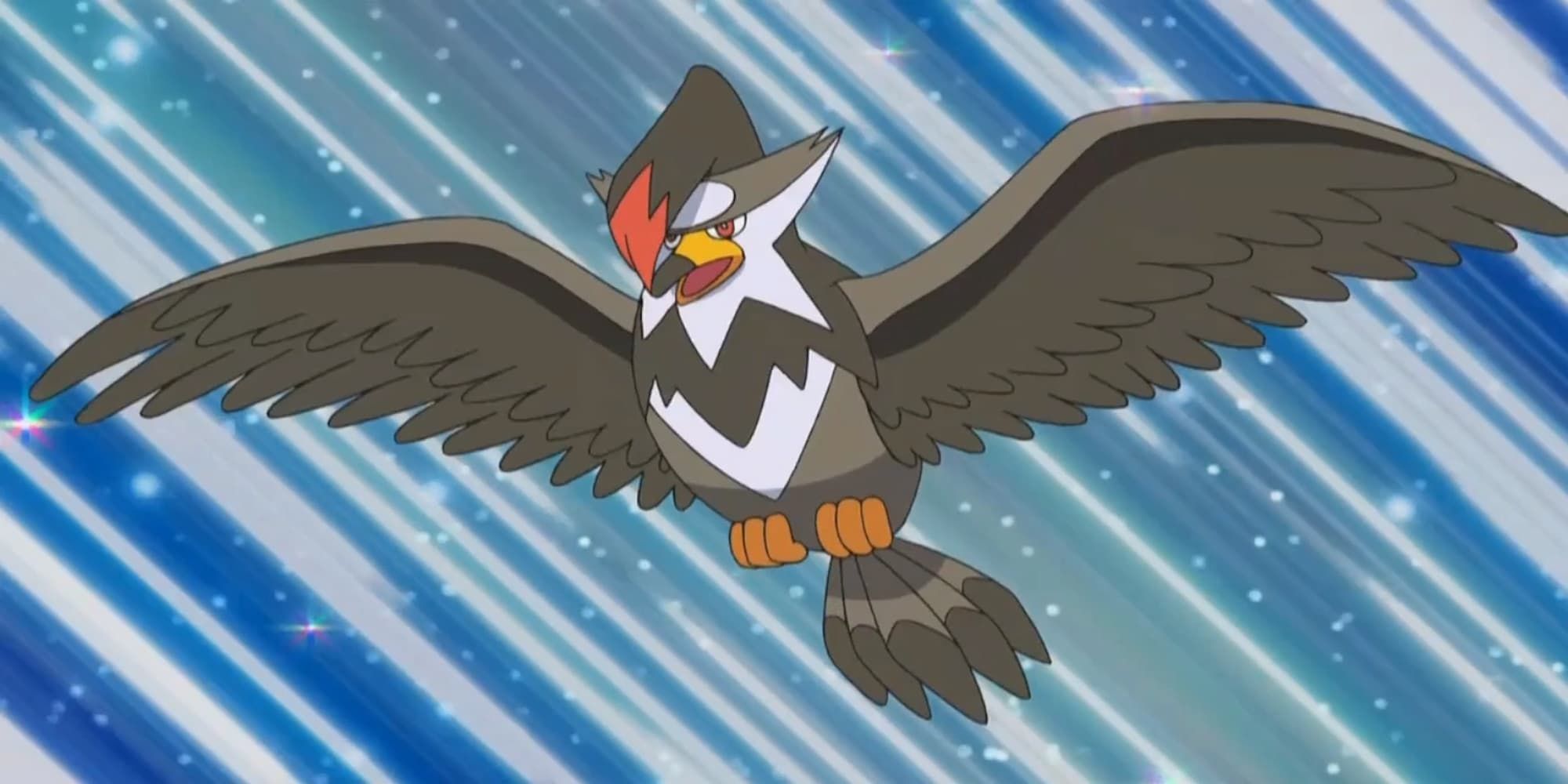 Pokemon Staraptor flying