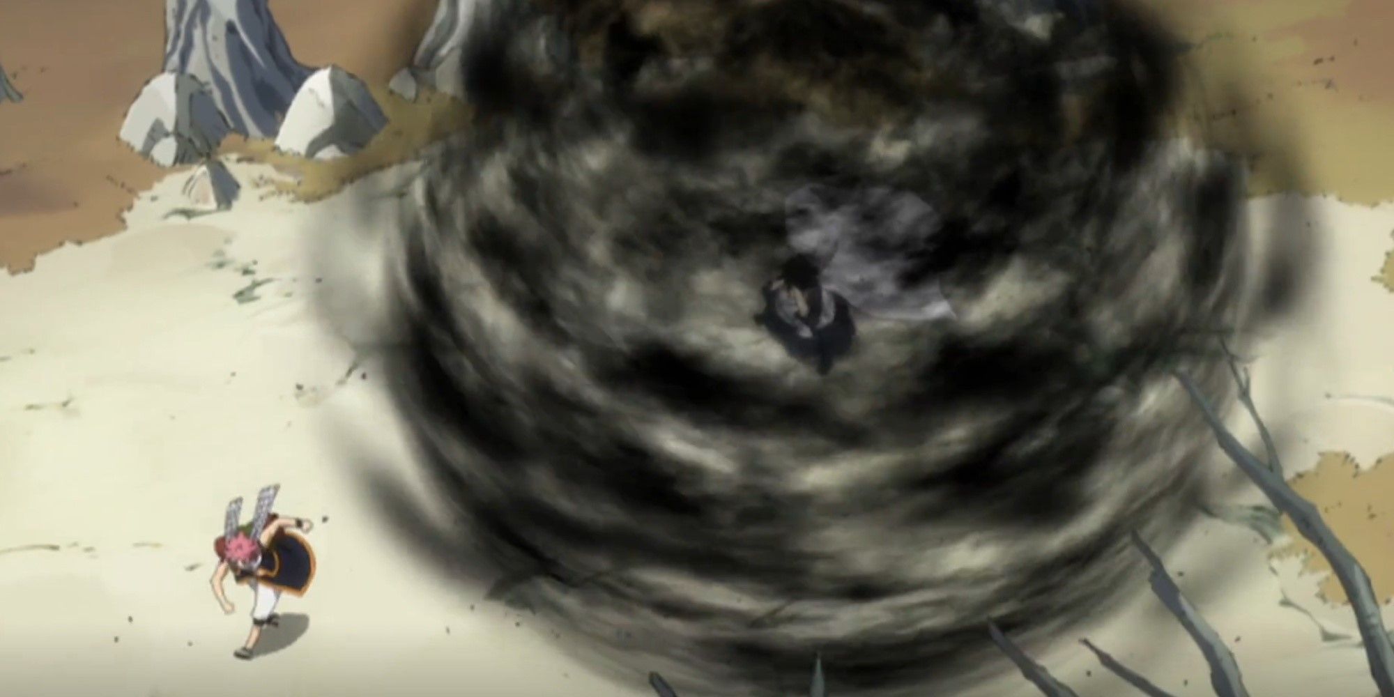 Black Magic creating large vortex in Fairy Tail