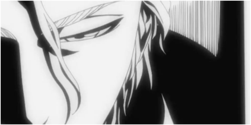 Close-Up of Aizen Sousuke eye in black and white
