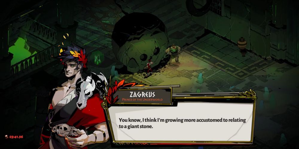 Zagreus gifting Bouldy nectar