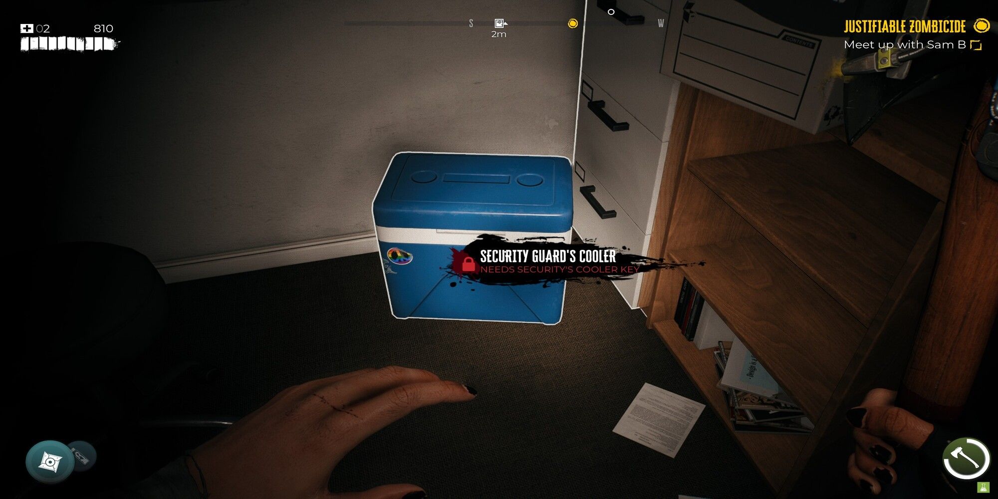 Dead Island 2 Security Guard Cooler Asking for Key