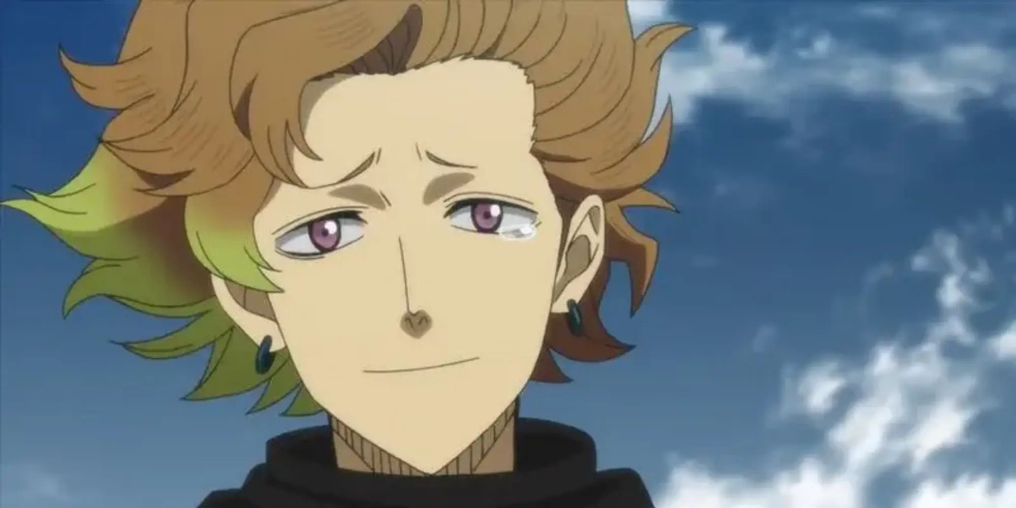 Finral Roulacase From Black Clover with a tear in his eye