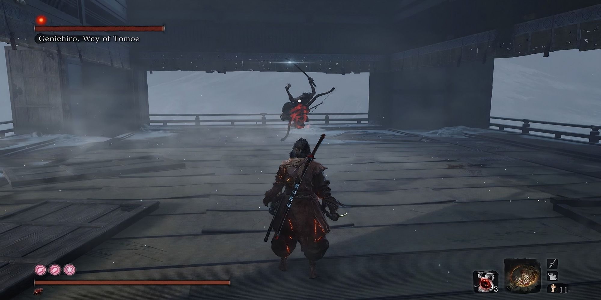 How To Defeat Genichiro Ashina In Sekiro Shadows Die Twice   Genichiro The Way Of Tomoe Thrust Attack 