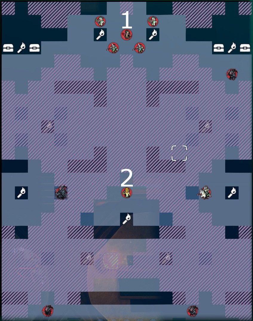Launch Emblem of Conflict Chapter 20 Displays a mini-map of Kingless Castle with numbered icons