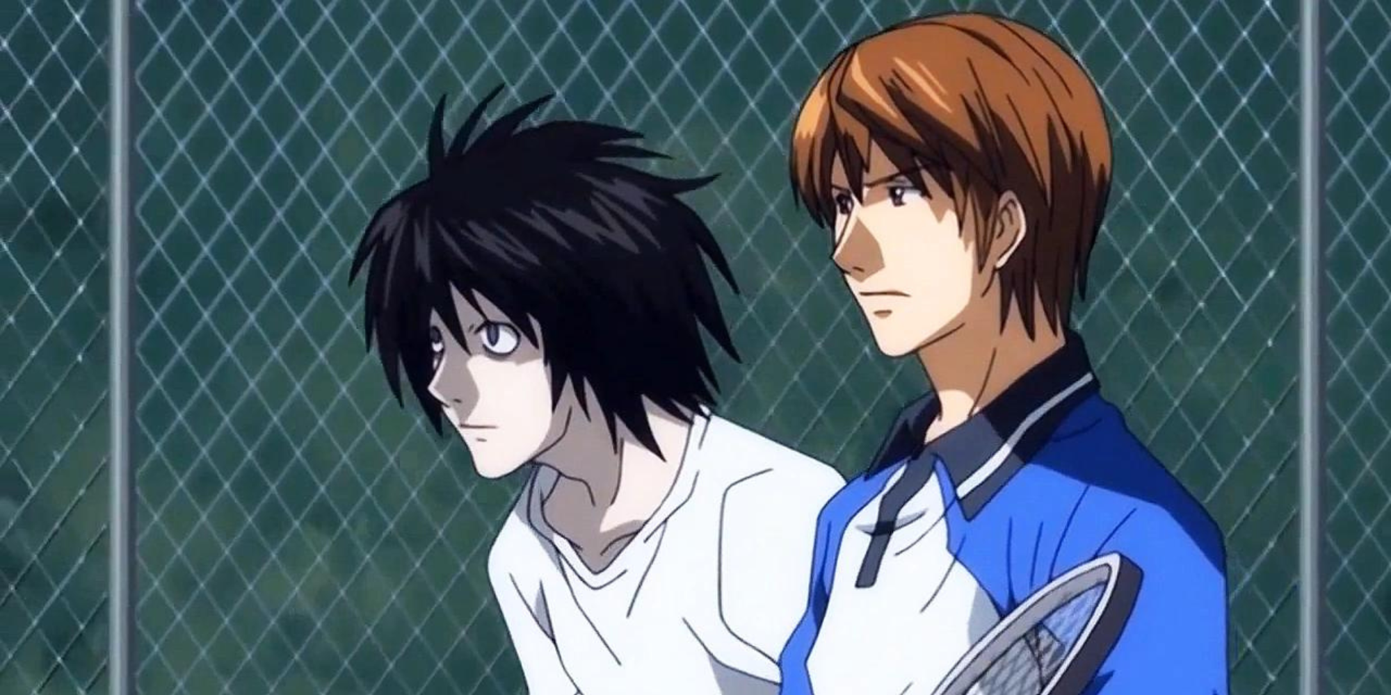 Light and L walking in Death Note Tennis scene